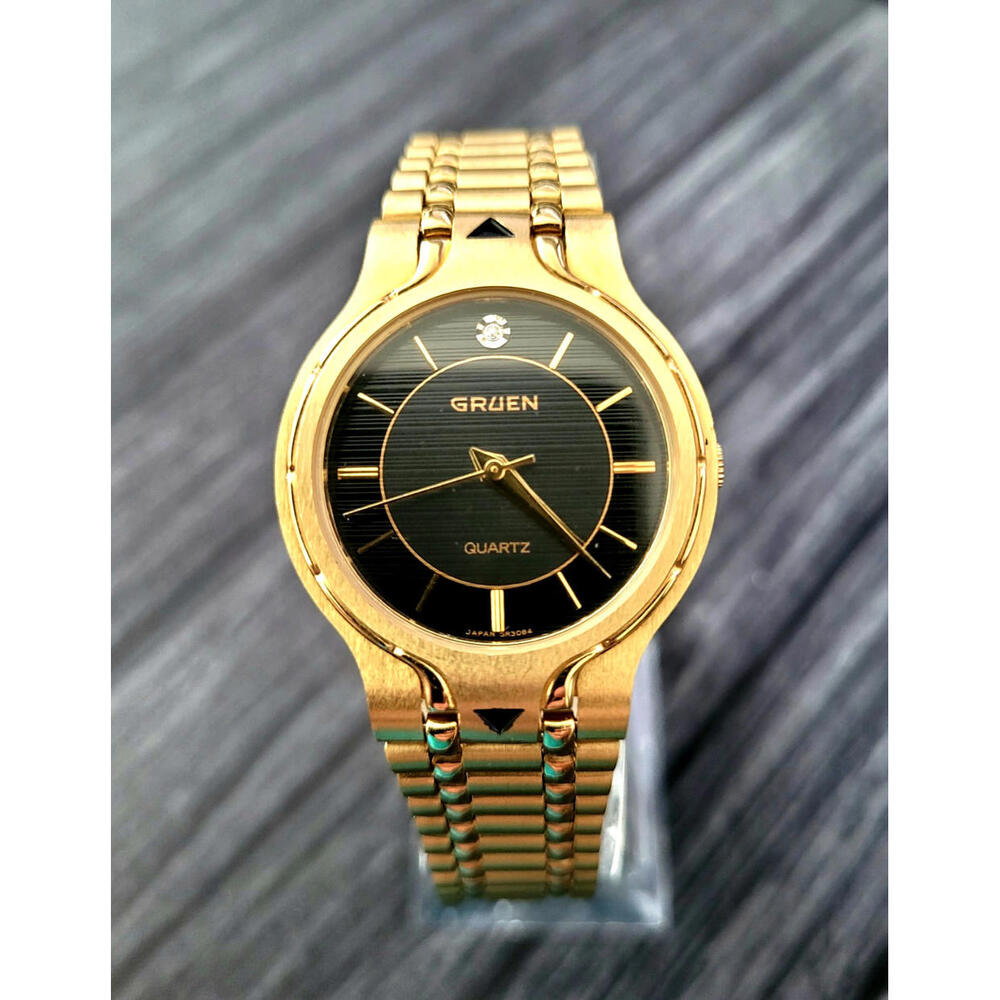 Vintage Rare Gruen Diamond Mens Watch New‎ Batt Ready To Wear